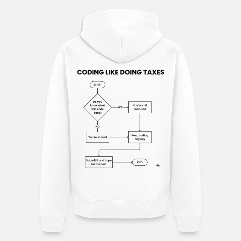 Codierung wie Steuererklärung – Hope Gift einreichen - Unisex Premium Bio Zip Hoodie - Weiß