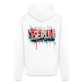 Berlin Graffiti Police Street Art Style Urbain - Veste à capuche bio Premium Unisexe - blanc - Dos - Thijin (182cm)