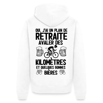 Pensioniert - Unisex Premium Bio Zip Hoodie - Weiß - Hinten - Thijin (182cm)