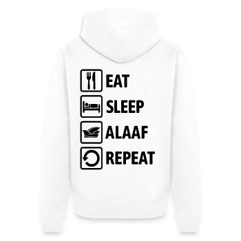 Eat Sleep Alaaf Repeat - Carnival, Shrovetide - Unisex Premium Organic Zip Hoodie - white - Back - Thijin (182cm)