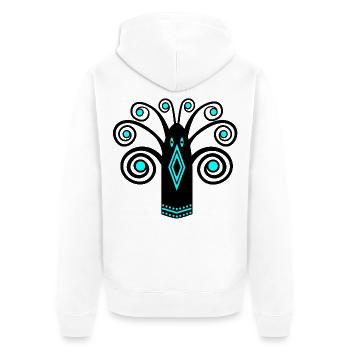 Bird graphic - Unisex Premium Organic Zip Hoodie - white - Back - Thijin (182cm)