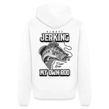 Always Jerking My Rod Funny Fishing - Unisex Premium Organic Zip Hoodie - white - Back - Thijin (182cm)