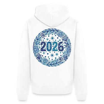 2026 Celebration New Year's Eve Party Design - Unisex Premium Organic Zip Hoodie - white - Back - Thijin (182cm)