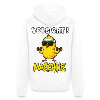 Lustiger Gym Spruch - Fitnessstudio Lauch  - Unisex Premium Bio Zip Hoodie - Weiß - Hinten - Thijin (182cm)