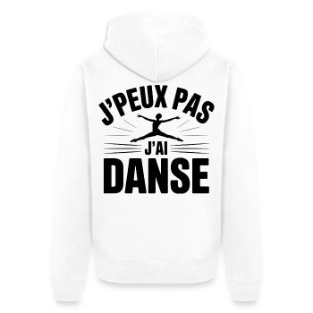 Ich kann nicht, ich habe Tanz - Unisex Premium Bio Zip Hoodie - Weiß - Hinten - Thijin (182cm)