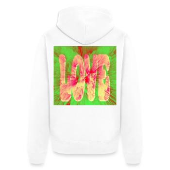 Love Neon Tie Dye - Unisex Premium Bio Zip Hoodie - Weiß - Hinten - Thijin (182cm)