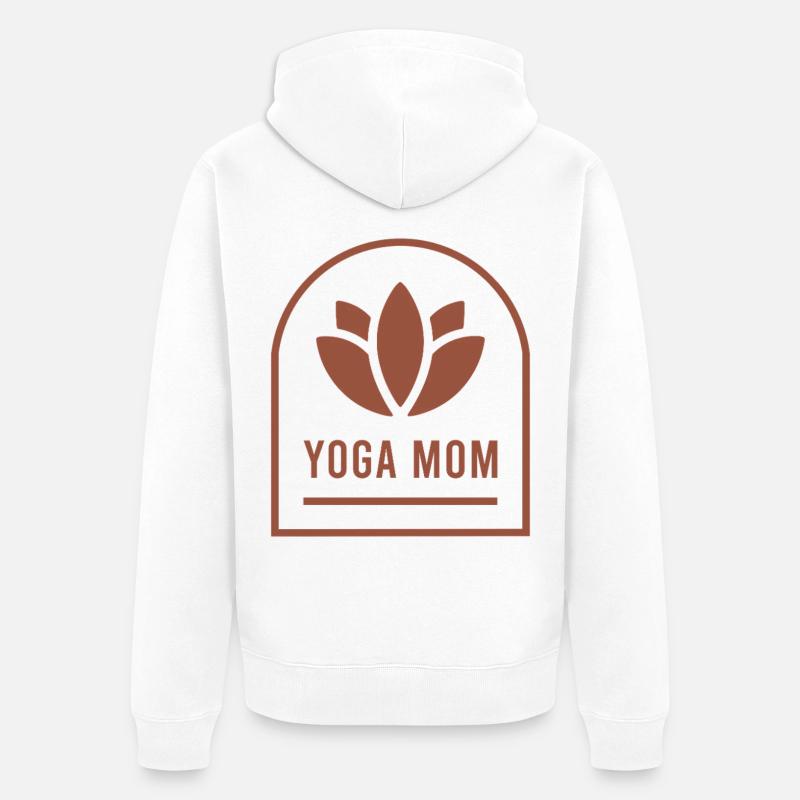 Yoga-Mama-Yogi-Mutter-Lotusblüte-Boho-Ästhetik - Unisex Premium Bio Zip Hoodie - Weiß