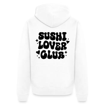 Club des amateurs de sushi cuisine japonaise drôle - Veste à capuche bio Premium Unisexe - blanc - Dos - Thijin (182cm)