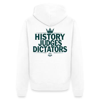 Histoire Juges, dictateurs, justice Déclaration - Veste à capuche bio Premium Unisexe - blanc - Dos - Thijin (182cm)