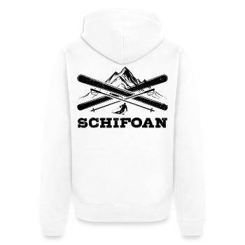 Schifoan | Après ski, winter sports, ski holidays - Unisex Premium Organic Zip Hoodie - white - Back - Thijin (182cm)