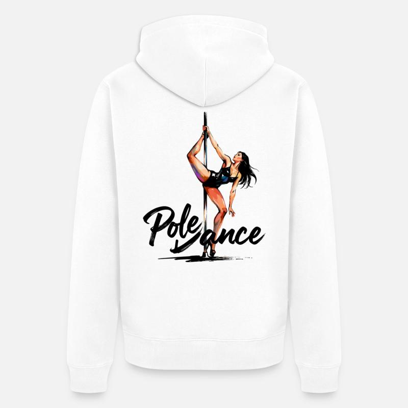 Pole Dance Poledancerin ästhetisch Geschenk - Unisex Premium Bio Zip Hoodie - Weiß