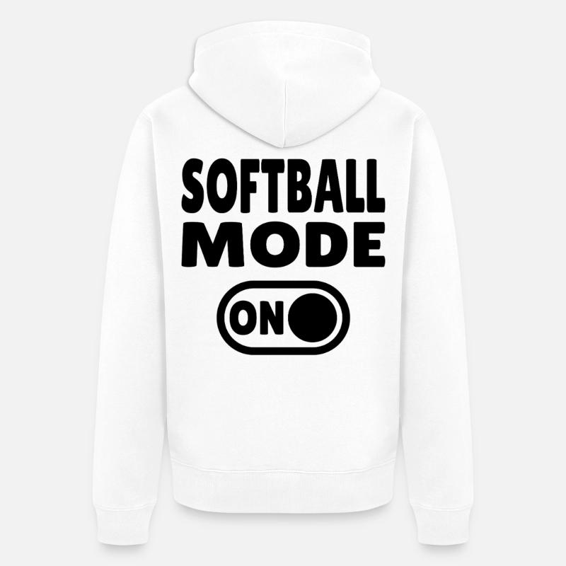 Mode softball activé - Veste à capuche bio Premium Unisexe - blanc
