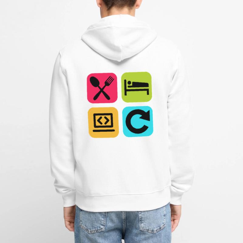 Eat Sleep Program Repeat Funny Quote Code Unisex Premium Organic Zip Hoodie