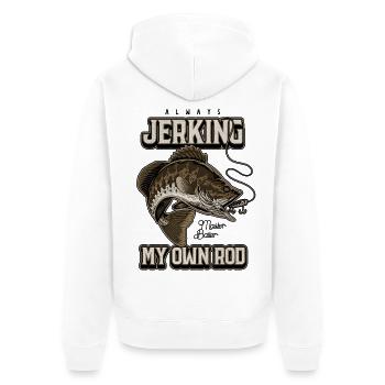 Always Jerking My Rod Funny Fishing - Unisex Premium Organic Zip Hoodie - white - Back - Thijin (182cm)