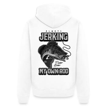 Always Jerking My Rod Funny Fishing - Unisex Premium Organic Zip Hoodie - white - Back - Thijin (182cm)