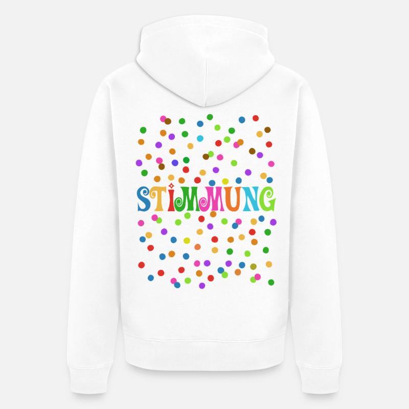 Carnaval - Carnaval - Atmosphère - Confettis - Veste à capuche bio Premium Unisexe - blanc