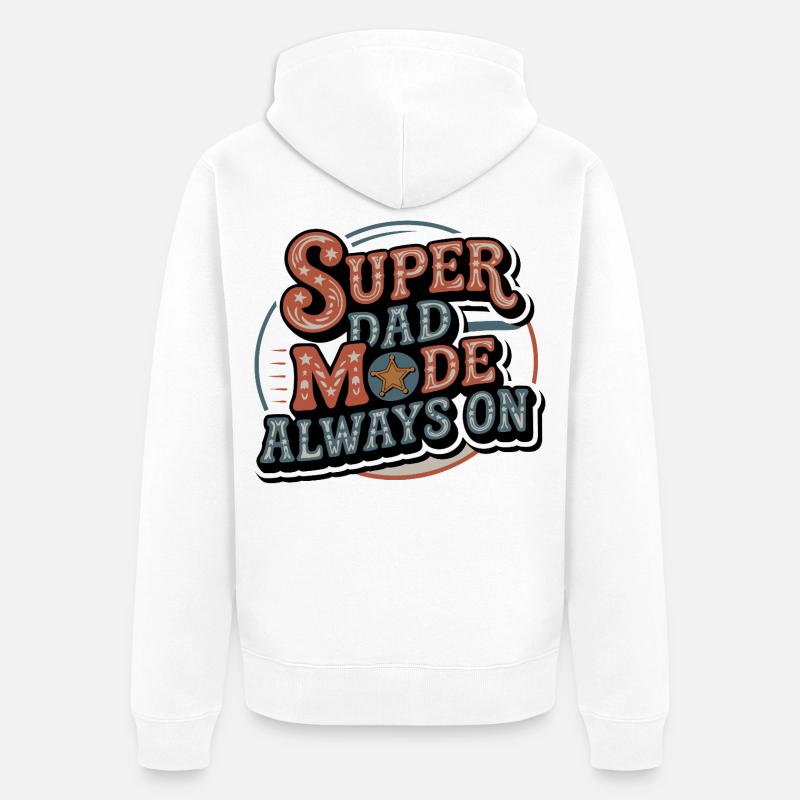 Mode Super Dad toujours actif - Veste à capuche bio Premium Unisexe - blanc