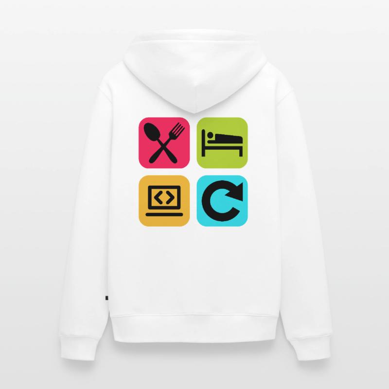 Eat Sleep Program Repeat Funny Quote Code Unisex Premium Organic Zip Hoodie