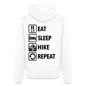 Eat Sleep Hike Repeat - Hiking - Mountains - Unisex Premium Organic Zip Hoodie - white - Back - Thijin (182cm)