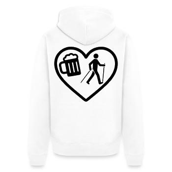 Humour nordique de la bière de cœur - Veste à capuche bio Premium Unisexe - blanc - Dos - Thijin (182cm)