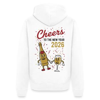 Santé au Nouvel An 2026 thème des feux d’artifice de fête - Veste à capuche bio Premium Unisexe - blanc - Dos - Thijin (182cm)