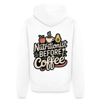 Nutritionist Before Coffee Dietary Coffee Lover - Unisex Premium Bio Zip Hoodie - Weiß - Hinten - Thijin (182cm)