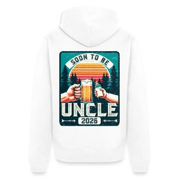 Onkel 2026, Werdender Onkel, Zukünftiger Onkel - Unisex Premium Bio Zip Hoodie - Weiß - Hinten - Thijin (182cm)