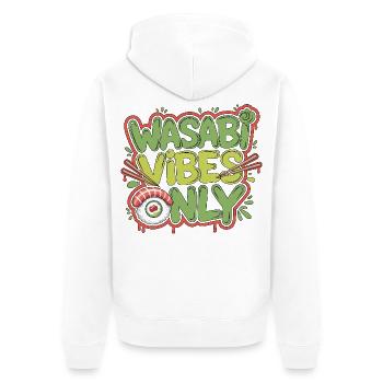 Sushi Wasabi Vibes Only Japanese Food Enthusiast - Unisex Premium Organic Zip Hoodie - white - Back - Thijin (182cm)