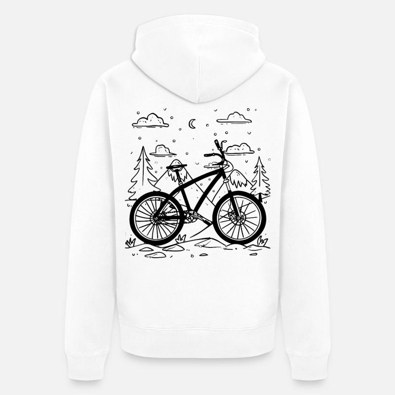 Style de bande dessinée VTT - Veste à capuche bio Premium Unisexe - blanc