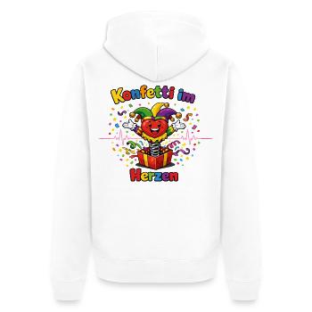 Confettis de Carnaval dans le cœur Tenue de fête Carnival - Veste à capuche bio Premium Unisexe - blanc - Dos - Thijin (182cm)