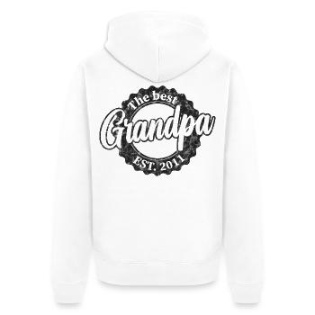 The Best Grandpa since 2011 - Unisex Premium Organic Zip Hoodie - white - Back - Thijin (182cm)