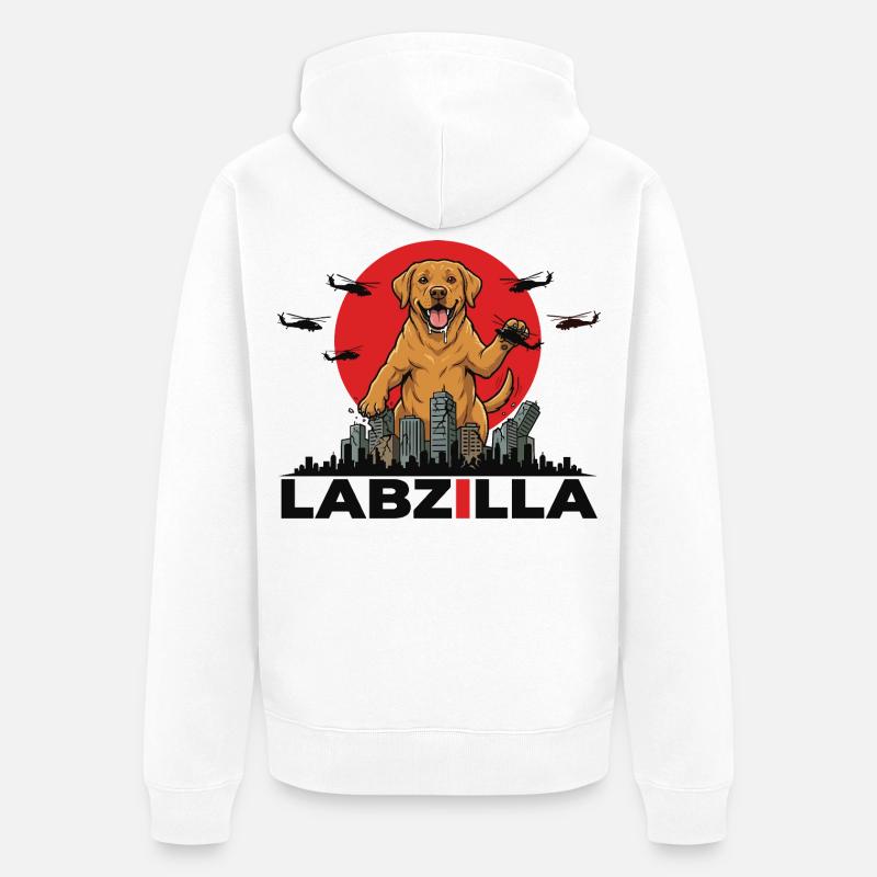 Labzilla – Le chien géant ultime - Veste à capuche bio Premium Unisexe - blanc