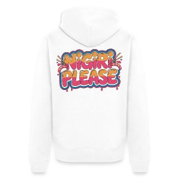 Sushi Nigiri Please Seafood Lover Japanese Food - Unisex Premium Organic Zip Hoodie - white - Back - Thijin (182cm)