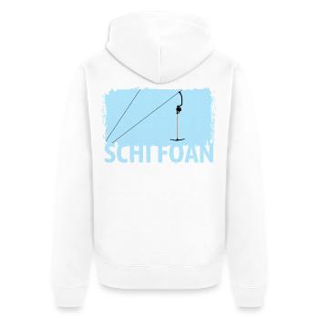 Ankerlift | Schi Foan, Ski, Wintersport, Skiurlaub - Unisex Premium Bio Zip Hoodie - Weiß - Hinten - Thijin (182cm)