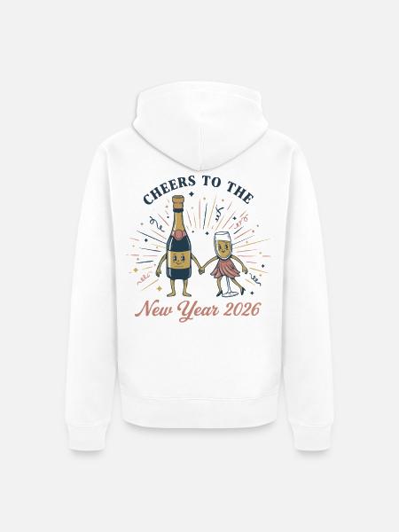 Prost auf die Silvesterfeier 2026! - Unisex Premium Bio Zip Hoodie - Weiß