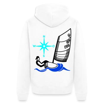 Optimist Opti Sailboat Sailing Kids Regatta - Unisex Premium Organic Zip Hoodie - white - Back - Thijin (182cm)
