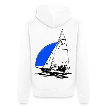 RS Feva XL Segelboot Jugend Segeln Jolle Regatta - Unisex Premium Bio Zip Hoodie - Weiß - Hinten - Thijin (182cm)