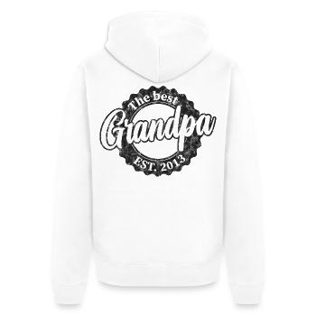 The Best Grandpa since 2013 - Unisex Premium Bio Zip Hoodie - Weiß - Hinten - Thijin (182cm)
