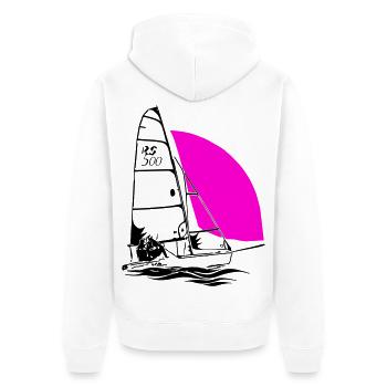 RS 500 Segeljolle Regatta segeln Segelsport farbig - Unisex Premium Bio Zip Hoodie - Weiß - Hinten - Thijin (182cm)