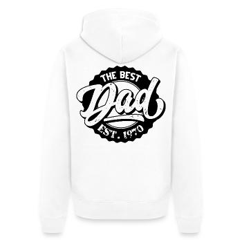 The Best Dad EST 1970 - Unisex Premium Organic Zip Hoodie - white - Back - Thijin (182cm)