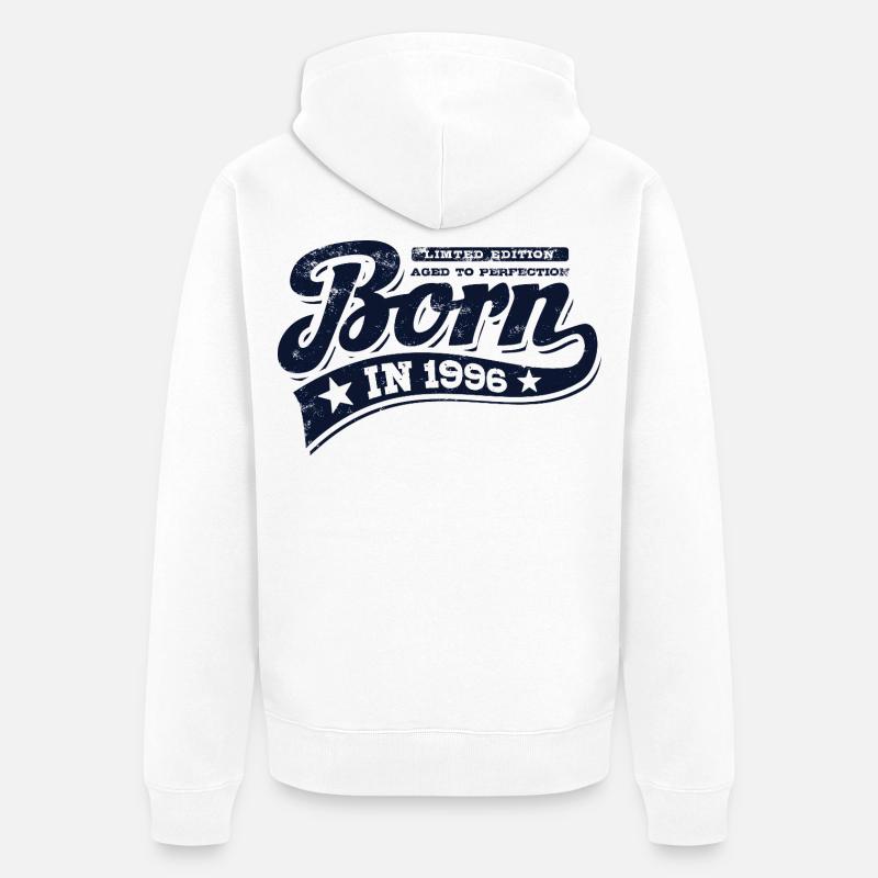 Né en 1996 - Anniversaire - Édition limitée - Veste à capuche bio Premium Unisexe - blanc