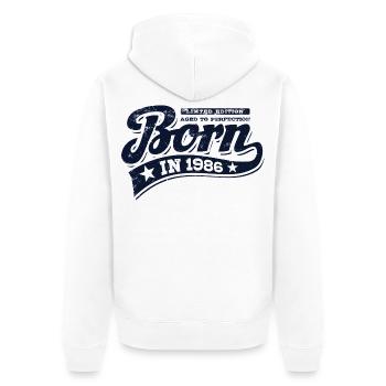 Né en 1986 - Anniversaire - Édition limitée - Veste à capuche bio Premium Unisexe - blanc - Dos - Thijin (182cm)