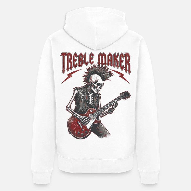 Treble Maker Guitariste Musicien Jun - Veste à capuche bio Premium Unisexe - blanc