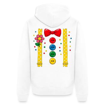 Clown Costume Carnival Funny Women - Unisex Premium Organic Zip Hoodie - white - Back - Thijin (182cm)