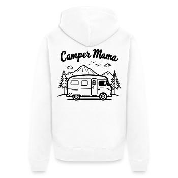 Camper Mama Abenteuer Berge Campingbus - Unisex Premium Bio Zip Hoodie - Weiß - Hinten - Thijin (182cm)
