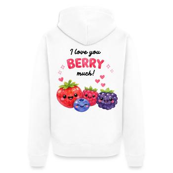 Love you Berry much! Süsse Beerenfreunde Kinder - Unisex Premium Bio Zip Hoodie - Weiß - Hinten - Thijin (182cm)