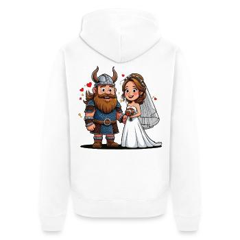 Wikinger Viking Legende Seemann Odin Rabe Hochzeit - Unisex Premium Bio Zip Hoodie - Weiß - Hinten - Thijin (182cm)