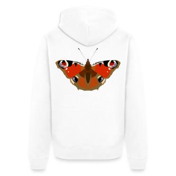 Papillons : Le papillon paon - Veste à capuche bio Premium Unisexe - blanc - Dos - Thijin (182cm)