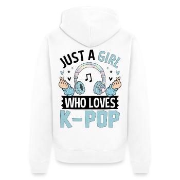 Une fille qui adore la K-Pop - Veste à capuche bio Premium Unisexe - blanc - Dos - Thijin (182cm)