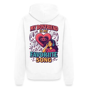 Valentinstag boyfriend liebeslied, musik romantik - Unisex Premium Bio Zip Hoodie - Weiß - Hinten - Thijin (182cm)